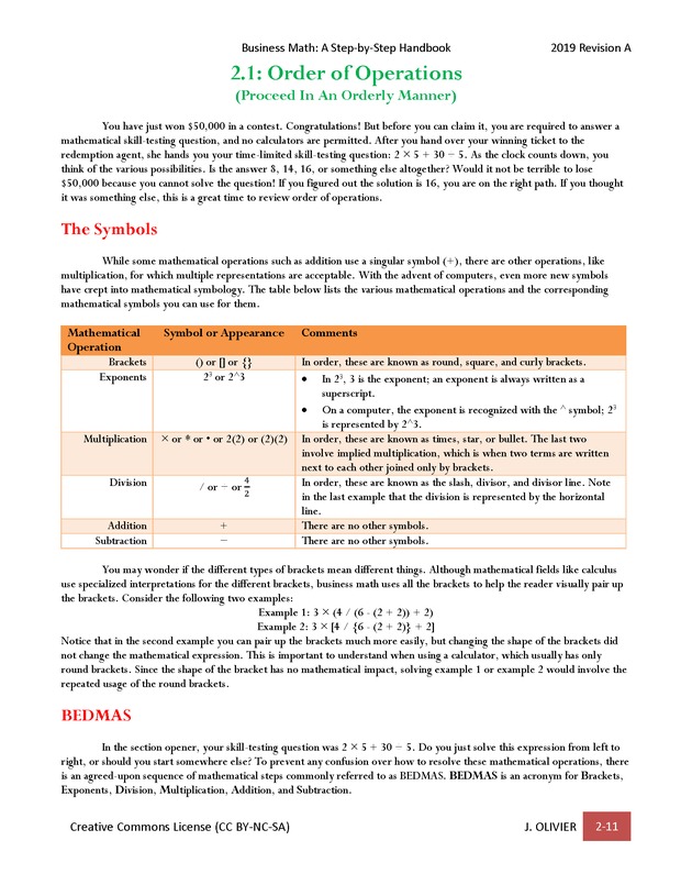 BUSINESS MATH: A Step-By-Step Handbook - Page 11
