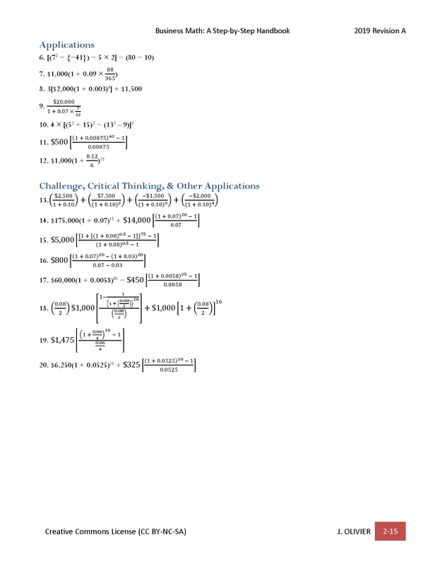 BUSINESS MATH: A Step-By-Step Handbook - Page 15