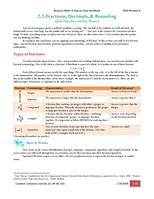 BUSINESS MATH: A Step-By-Step Handbook - Page 16