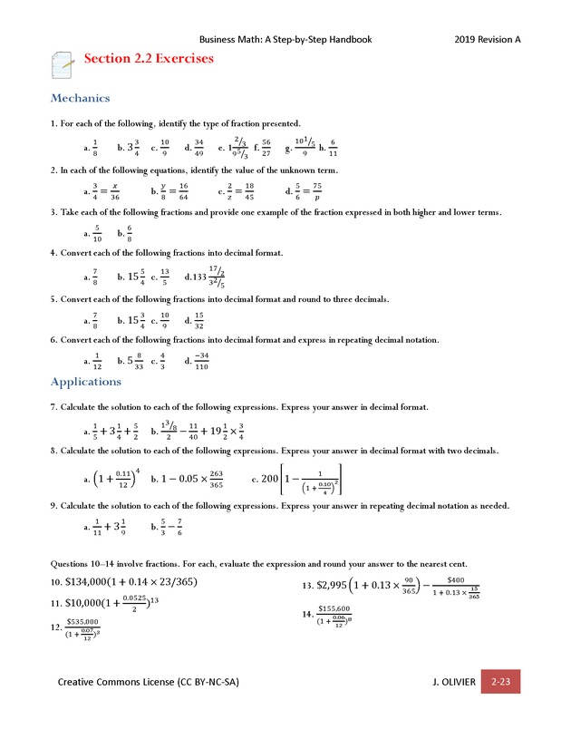 BUSINESS MATH: A Step-By-Step Handbook - Page 23