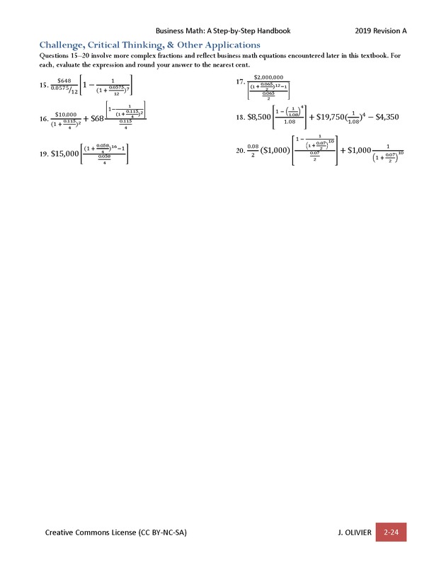 BUSINESS MATH: A Step-By-Step Handbook - Page 24