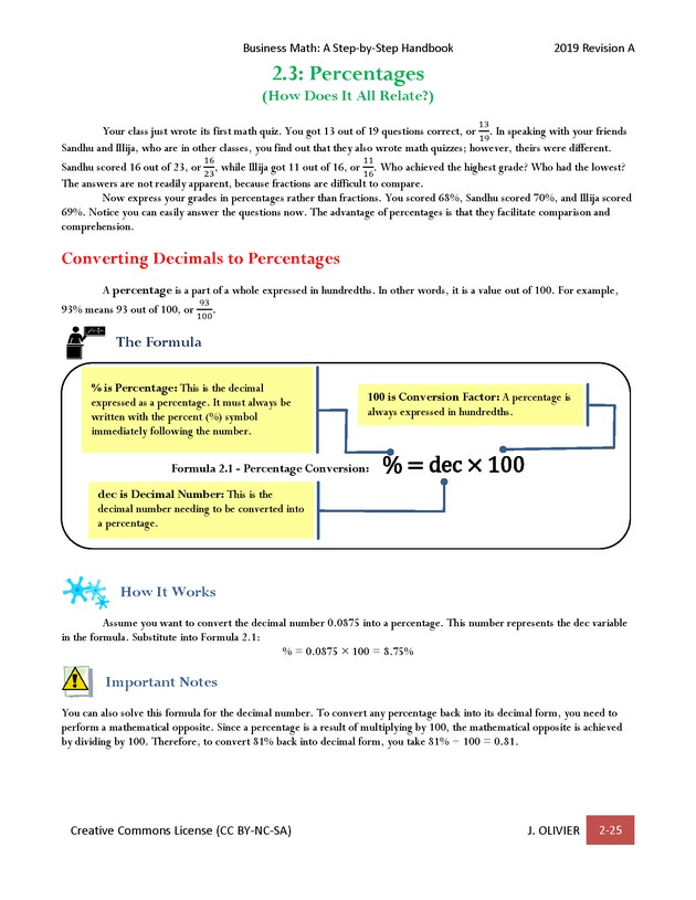 BUSINESS MATH: A Step-By-Step Handbook - Page 25