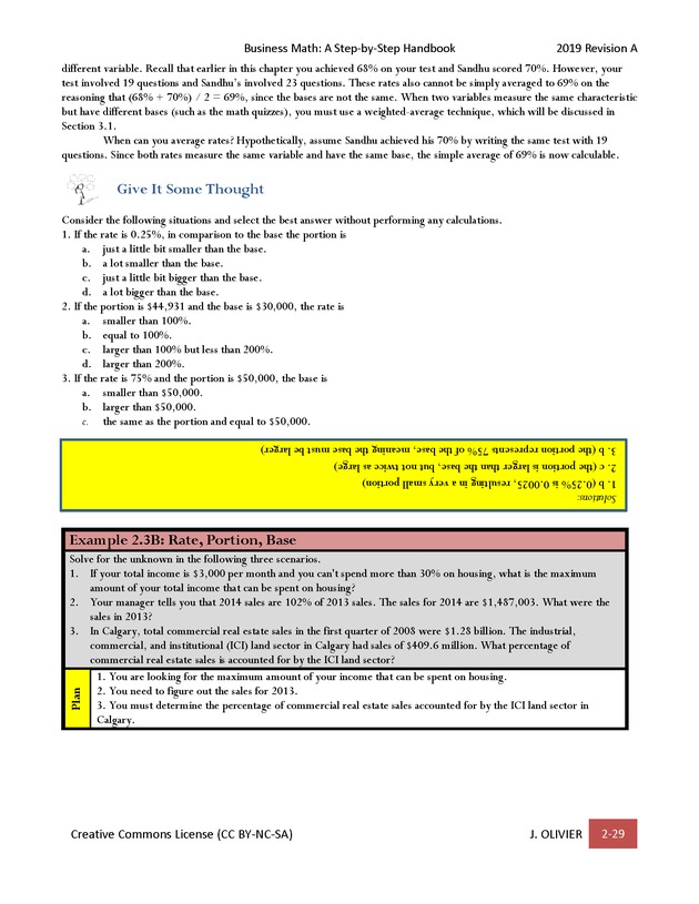 BUSINESS MATH: A Step-By-Step Handbook - Page 29