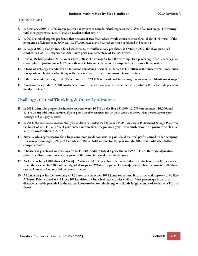BUSINESS MATH: A Step-By-Step Handbook - Page 31