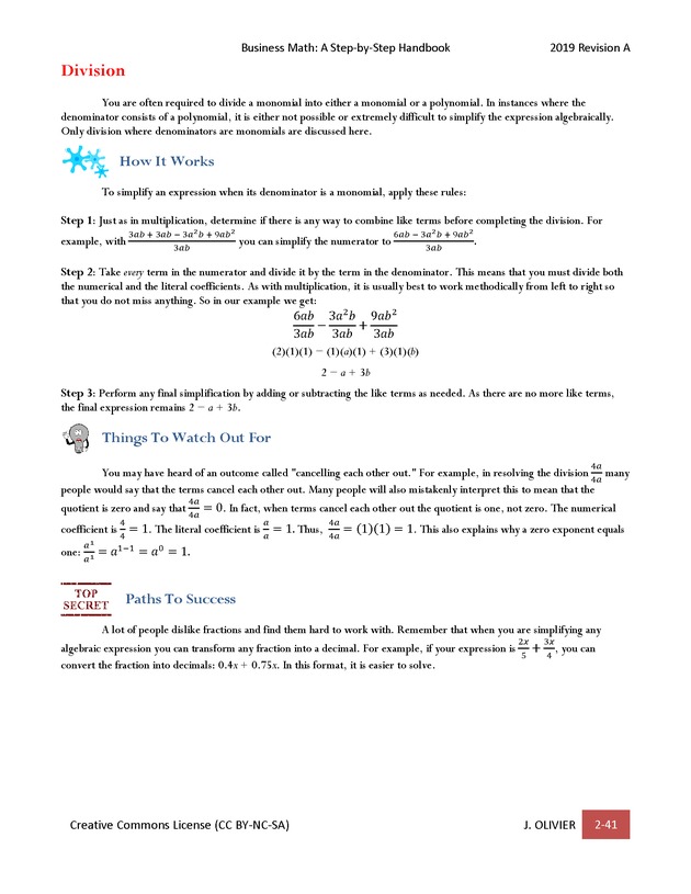 BUSINESS MATH: A Step-By-Step Handbook - Page 41