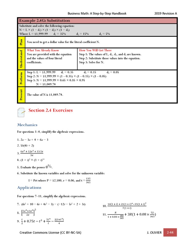 BUSINESS MATH: A Step-By-Step Handbook - Page 44