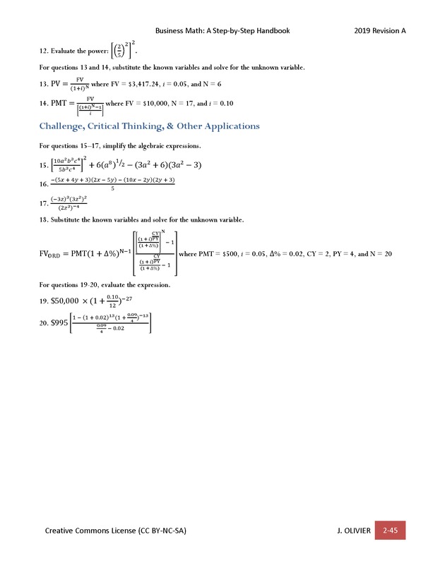 BUSINESS MATH: A Step-By-Step Handbook - Page 45
