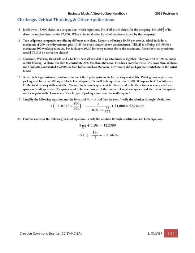 BUSINESS MATH: A Step-By-Step Handbook - Page 56