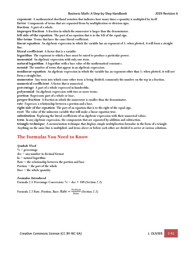 BUSINESS MATH: A Step-By-Step Handbook - Page 61