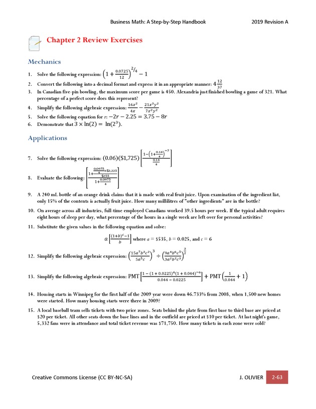 BUSINESS MATH: A Step-By-Step Handbook - Page 63