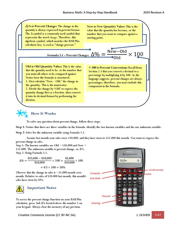 BUSINESS MATH: A Step-By-Step Handbook - Page 67