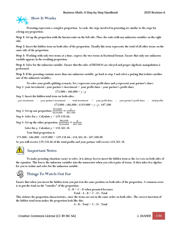 BUSINESS MATH: A Step-By-Step Handbook - Page 94