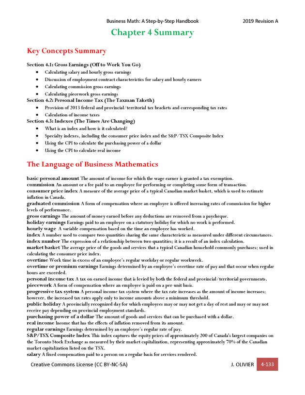 BUSINESS MATH: A Step-By-Step Handbook - Page 133