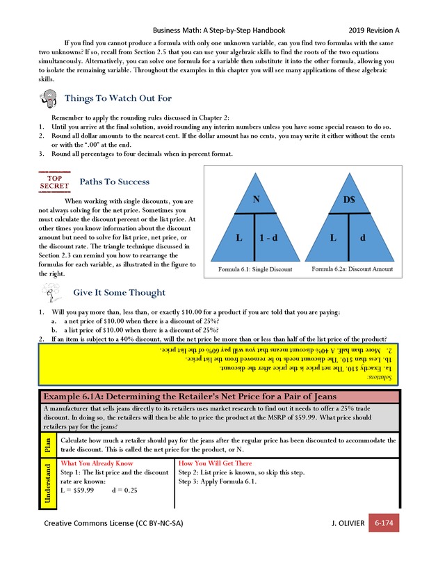 BUSINESS MATH: A Step-By-Step Handbook - Page 174