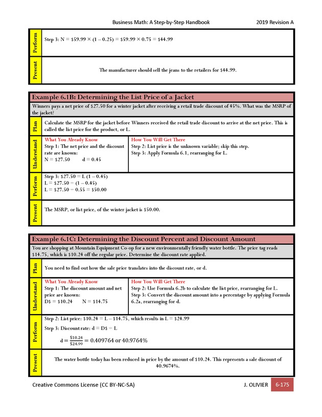 BUSINESS MATH: A Step-By-Step Handbook - Page 175