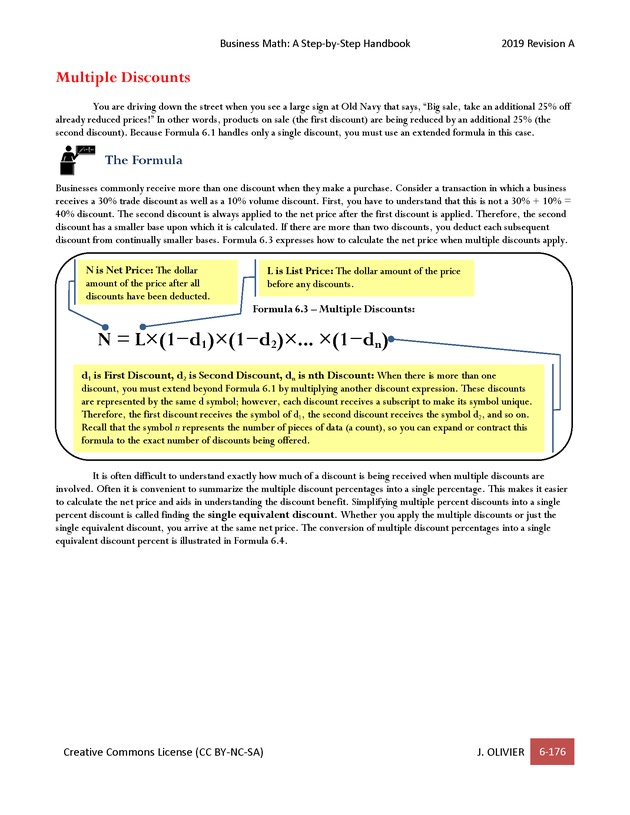 BUSINESS MATH: A Step-By-Step Handbook - Page 176