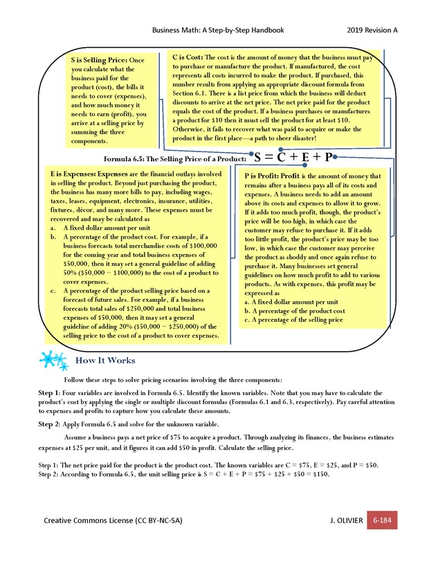 BUSINESS MATH: A Step-By-Step Handbook - Page 184