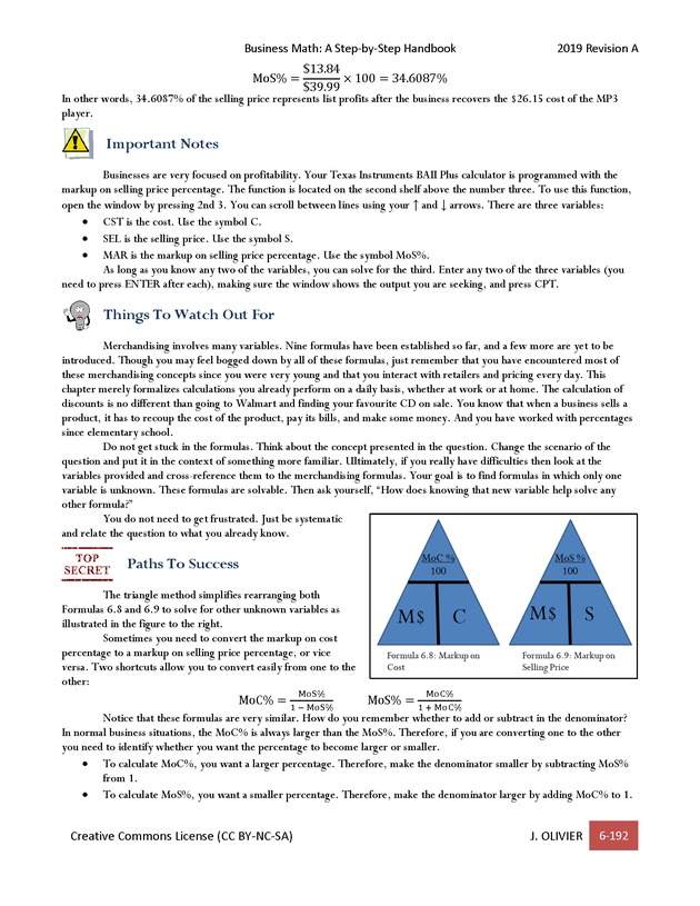 BUSINESS MATH: A Step-By-Step Handbook - Page 192