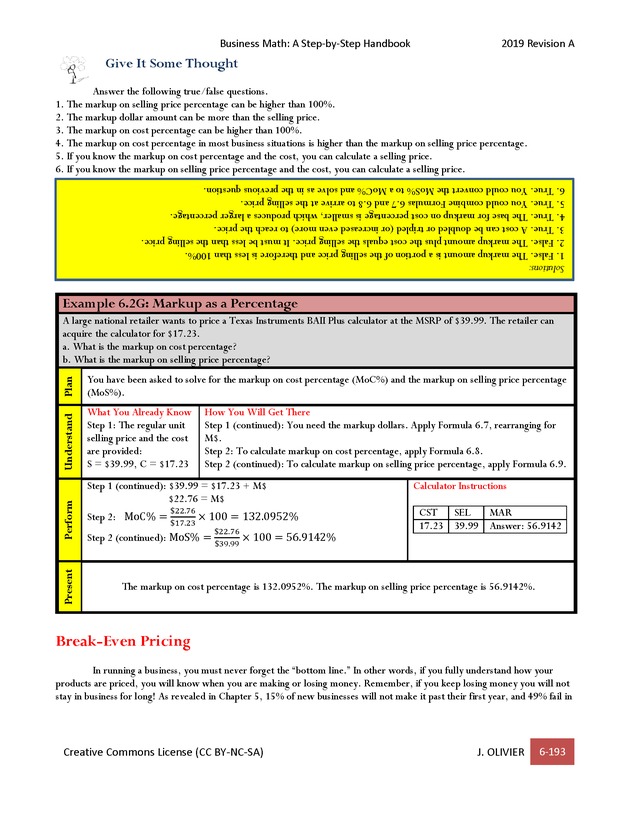 BUSINESS MATH: A Step-By-Step Handbook - Page 193