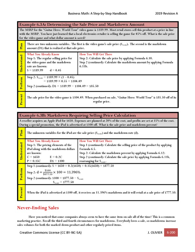 BUSINESS MATH: A Step-By-Step Handbook - Page 200