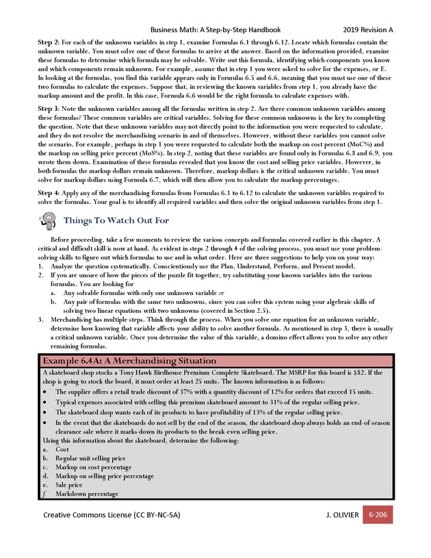 BUSINESS MATH: A Step-By-Step Handbook - Page 206