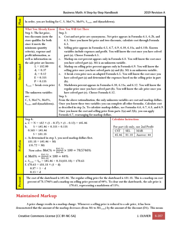 BUSINESS MATH: A Step-By-Step Handbook - Page 207