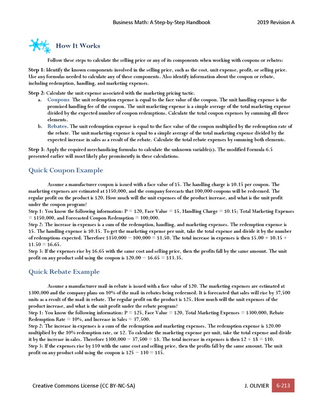 BUSINESS MATH: A Step-By-Step Handbook - Page 213