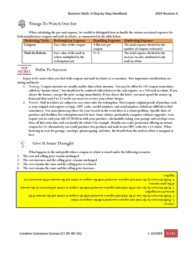 BUSINESS MATH: A Step-By-Step Handbook - Page 214
