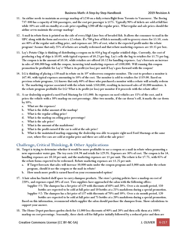 BUSINESS MATH: A Step-By-Step Handbook - Page 217
