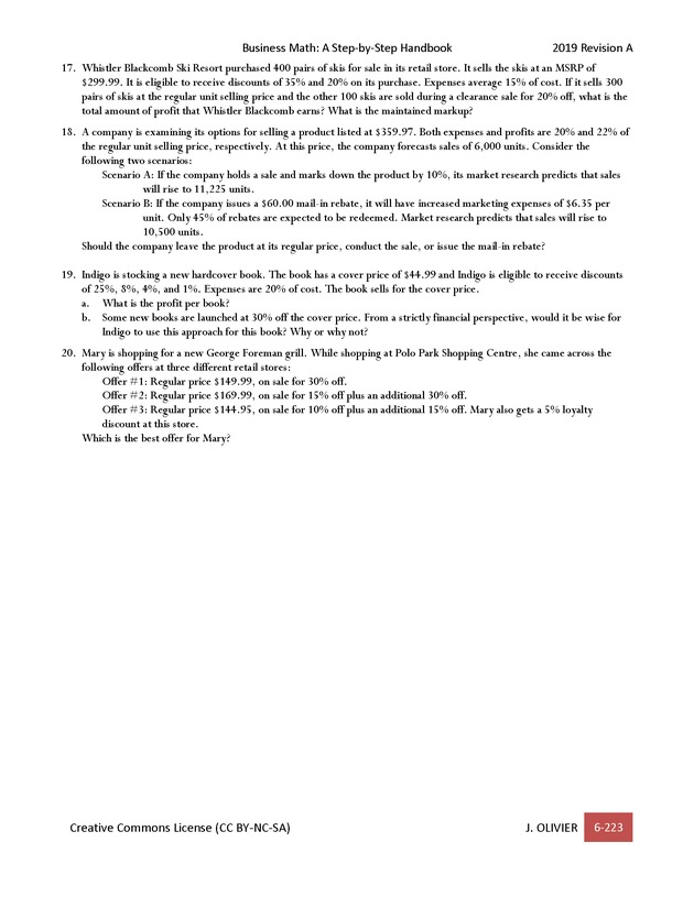 BUSINESS MATH: A Step-By-Step Handbook - Page 223