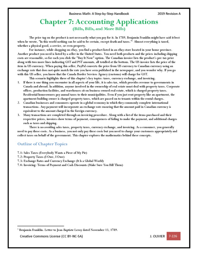 BUSINESS MATH: A Step-By-Step Handbook - Page 226