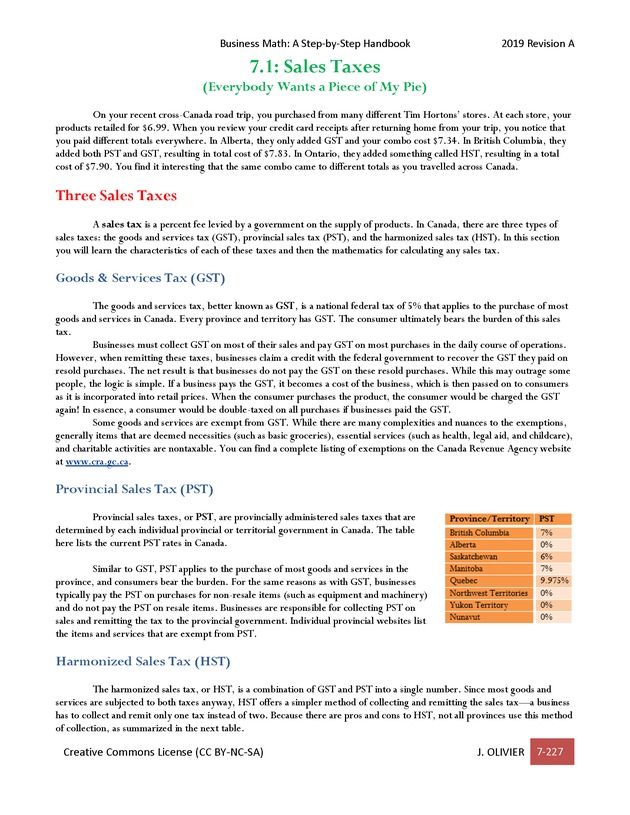 BUSINESS MATH: A Step-By-Step Handbook - Page 227