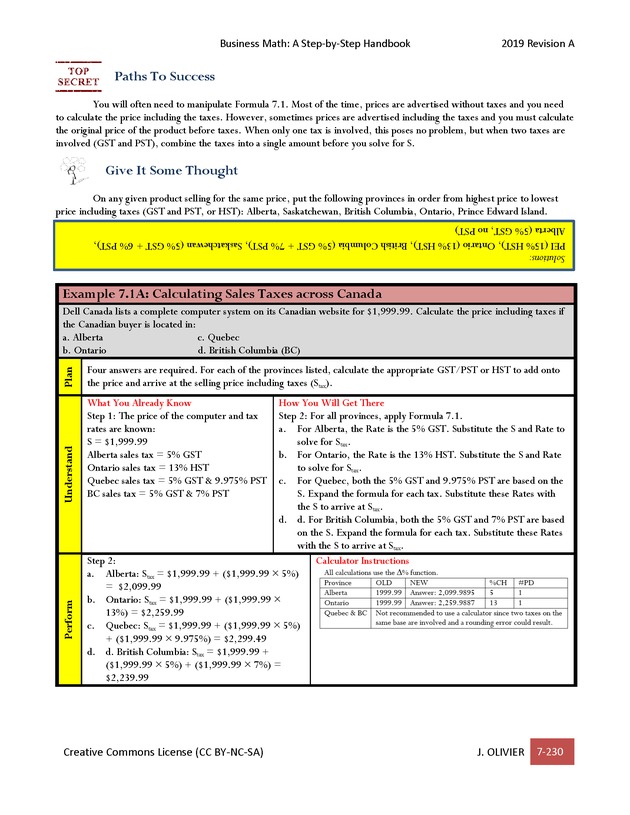 BUSINESS MATH: A Step-By-Step Handbook - Page 230