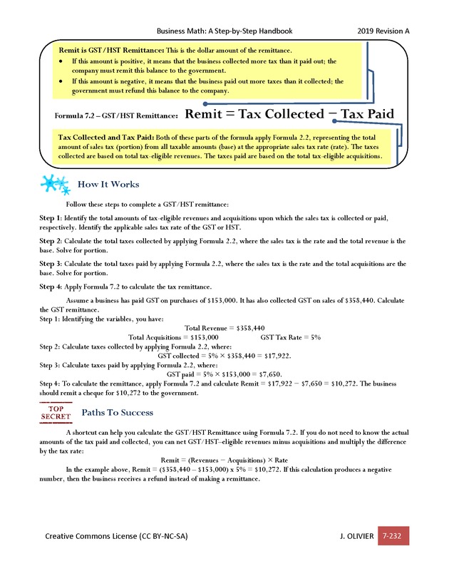 BUSINESS MATH: A Step-By-Step Handbook - Page 232
