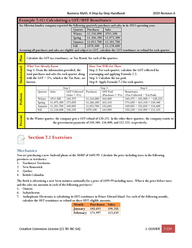 BUSINESS MATH: A Step-By-Step Handbook - Page 233