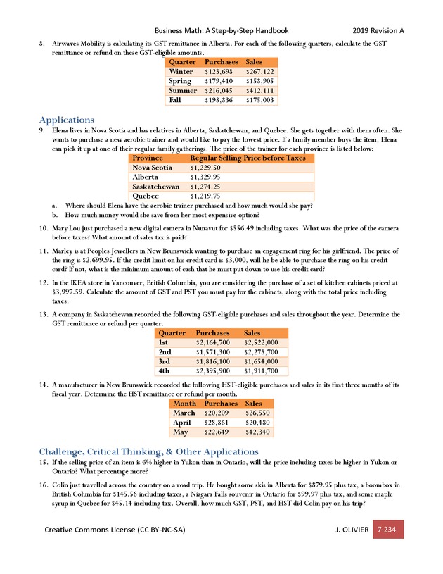 BUSINESS MATH: A Step-By-Step Handbook - Page 234
