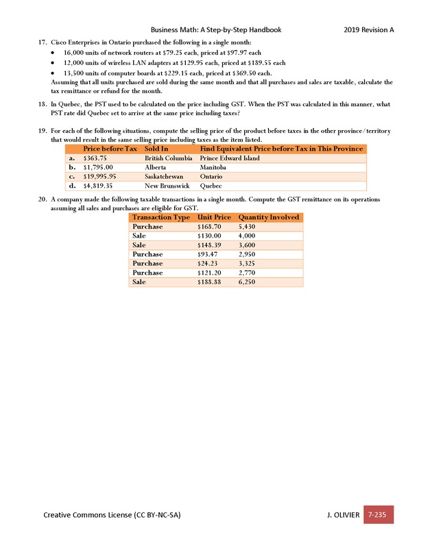 BUSINESS MATH: A Step-By-Step Handbook - Page 235