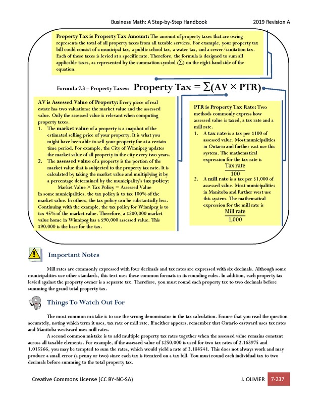 BUSINESS MATH: A Step-By-Step Handbook - Page 237