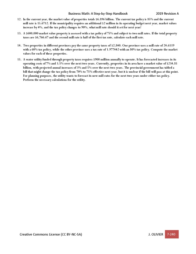 BUSINESS MATH: A Step-By-Step Handbook - Page 240