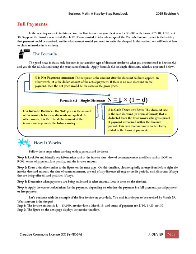 BUSINESS MATH: A Step-By-Step Handbook - Page 255