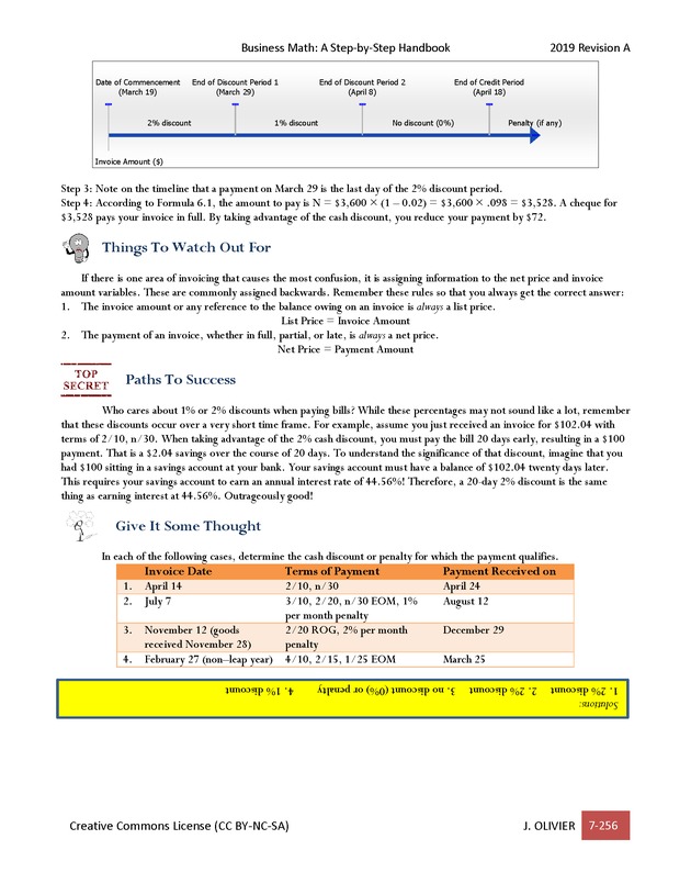 BUSINESS MATH: A Step-By-Step Handbook - Page 256