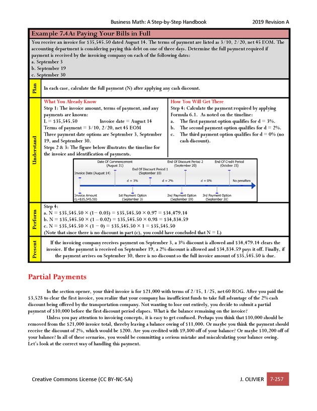 BUSINESS MATH: A Step-By-Step Handbook - Page 257