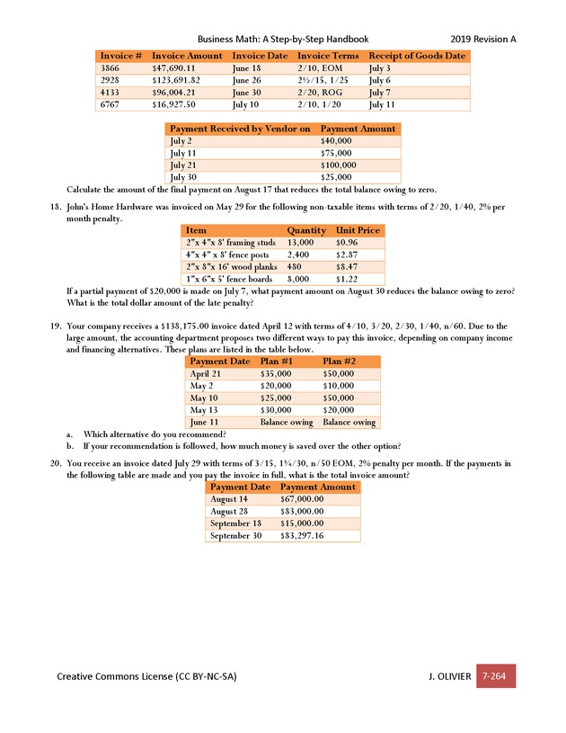 BUSINESS MATH: A Step-By-Step Handbook - Page 264