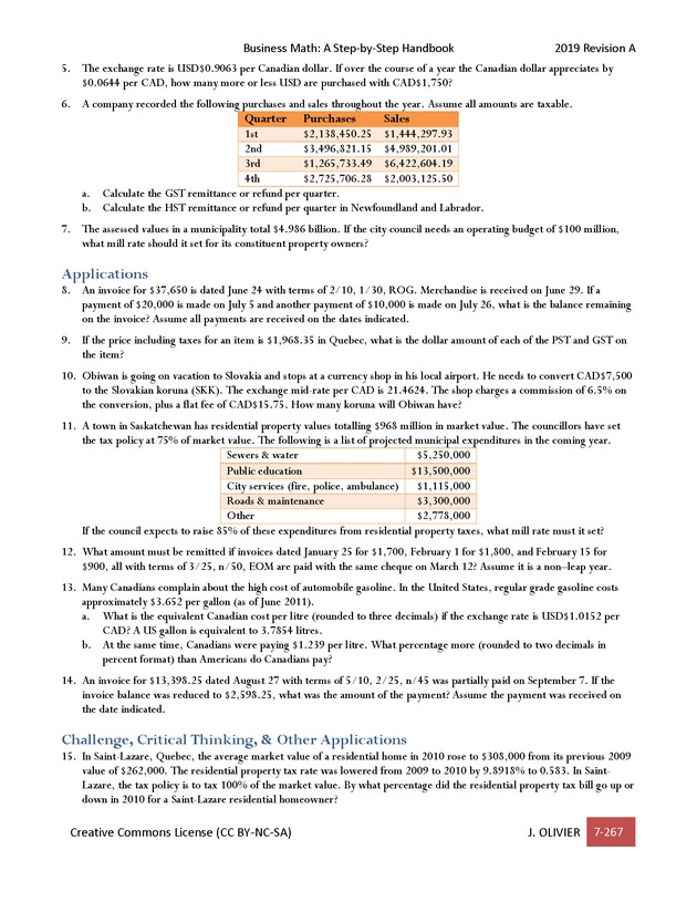 BUSINESS MATH: A Step-By-Step Handbook - Page 267