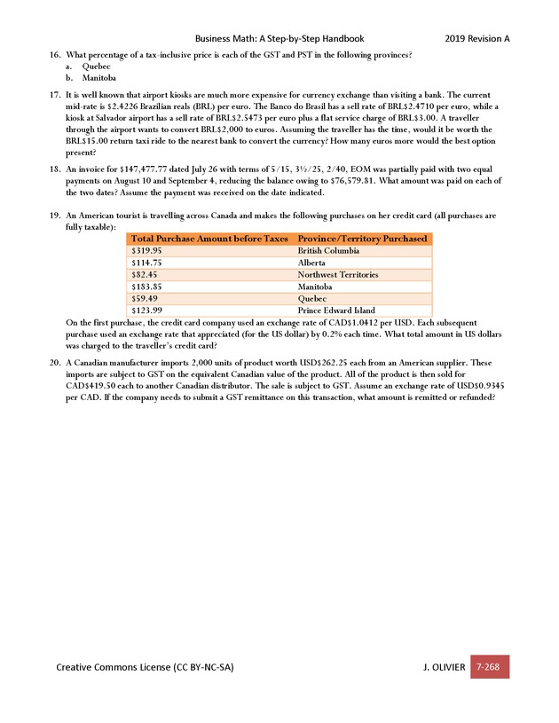 BUSINESS MATH: A Step-By-Step Handbook - Page 268