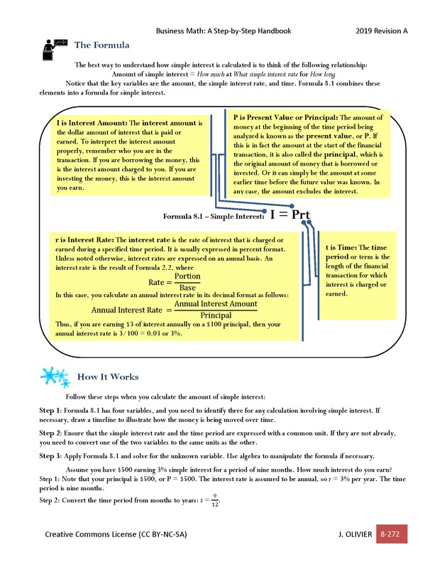 BUSINESS MATH: A Step-By-Step Handbook - Page 272
