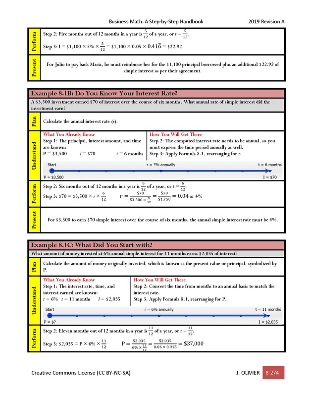 BUSINESS MATH: A Step-By-Step Handbook - Page 274