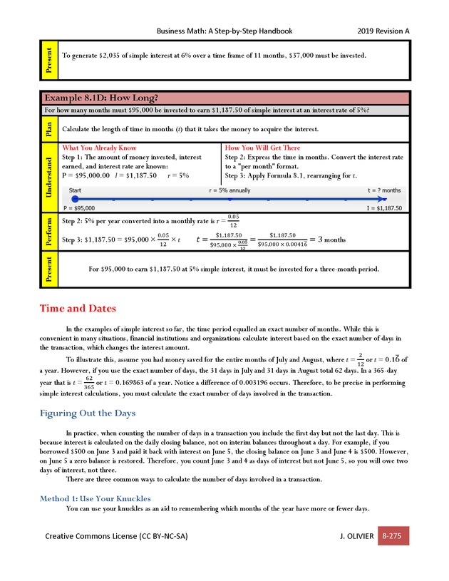 BUSINESS MATH: A Step-By-Step Handbook - Page 275