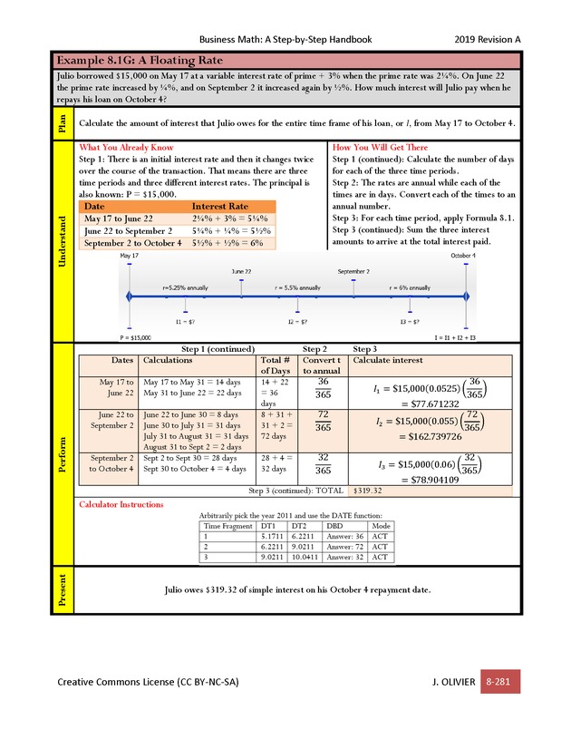 BUSINESS MATH: A Step-By-Step Handbook - Page 281