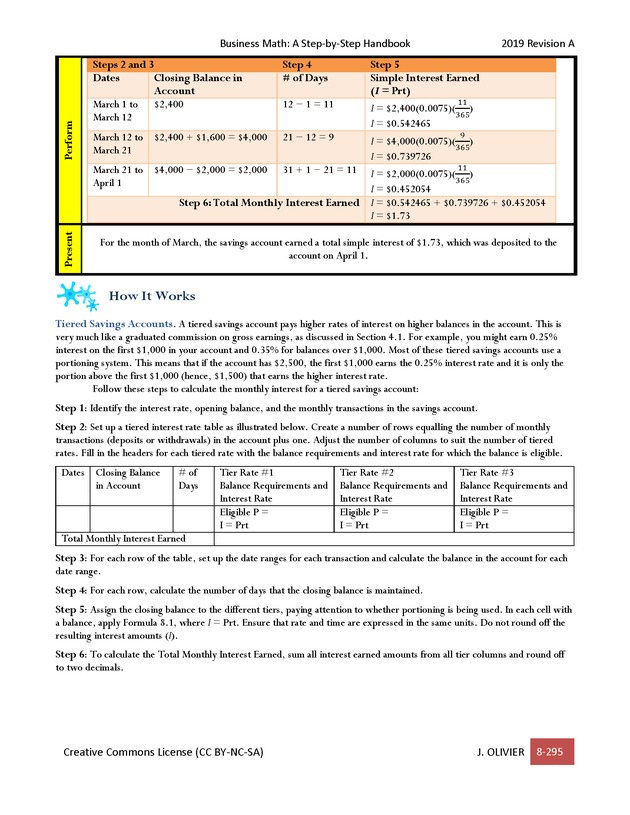 BUSINESS MATH: A Step-By-Step Handbook - Page 295